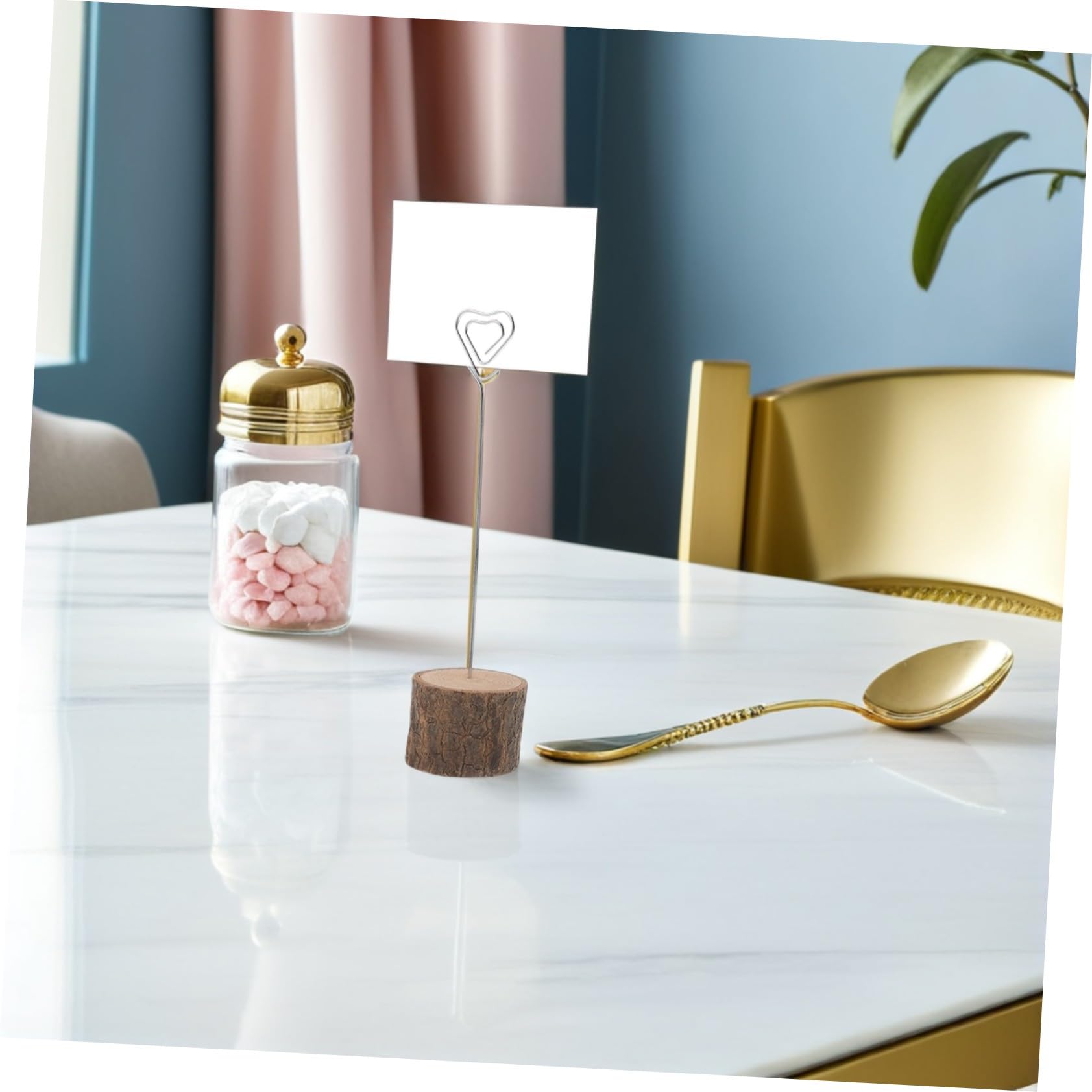 Garneck 20 Pezzi Porta Segnaposto in Legno Supporto Per Tavolo Per Feste Di Matrimonio Porta Biglietti Da Visita in Legno Titolare Della Carta Di Nome Silver