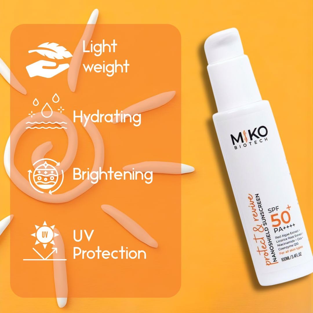 日焼け止め mico MIKO BIOTECH Nano Gel Sunscreen SPF 50 PA++++ | Lightweight, Oil