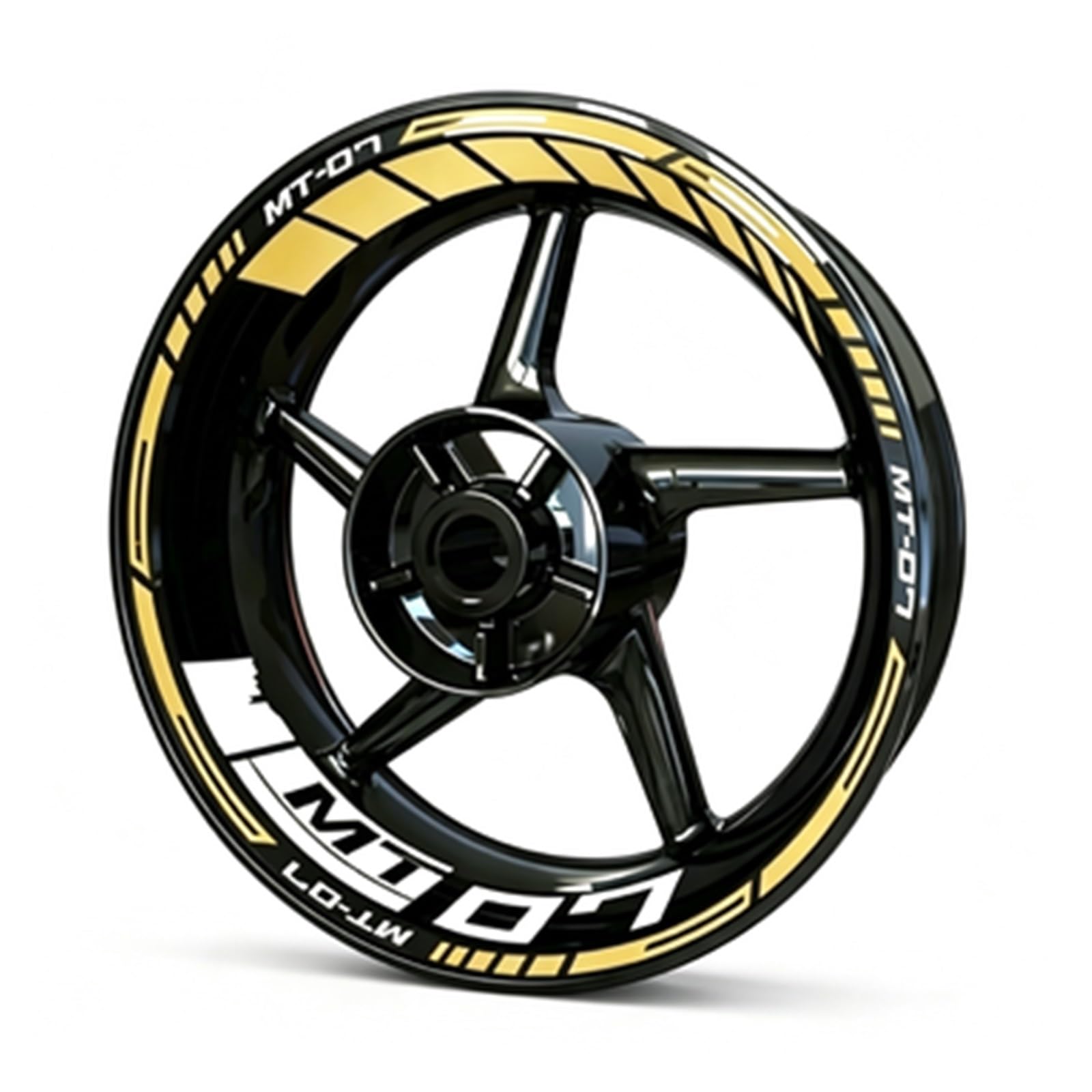 Reflective Motorcycle Wheel Sticker Hub Decal Rim Stripe Tape for Yamaha MT-07 MT07(Color1)