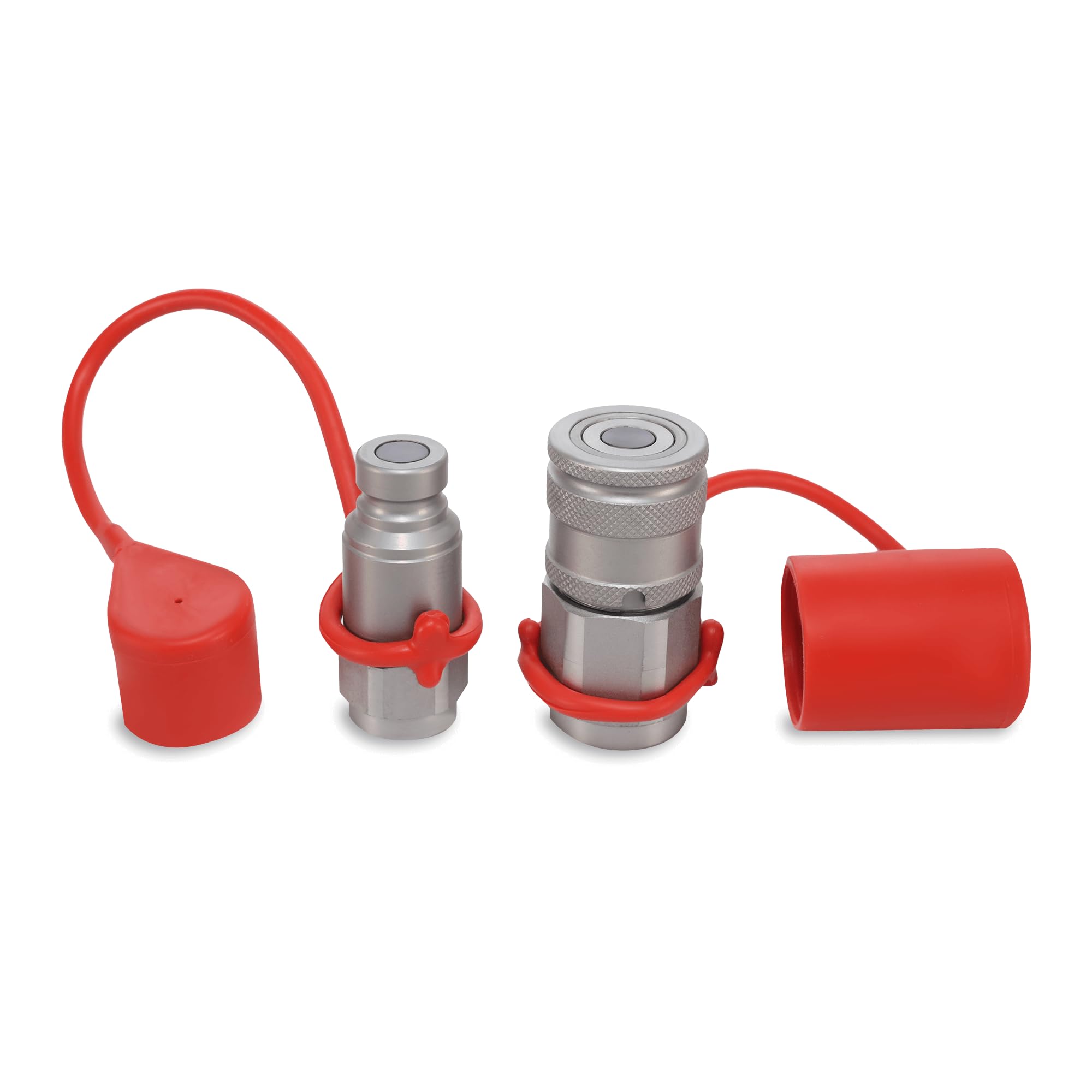 1/4″ Flat Face Hydraulic Quick Couplers Set - 3/8″ SAE Port