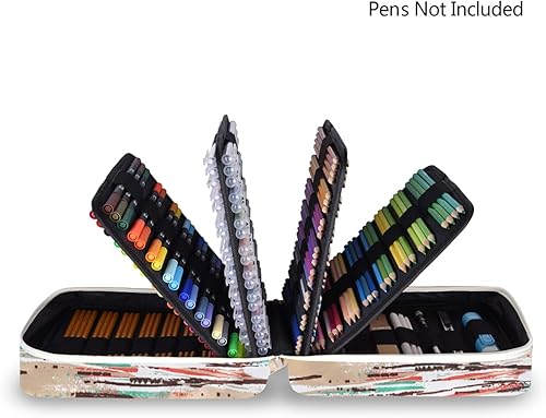 Vista 30 de qianshan Ranura para estuche para lápices, capacidad para 260 lápices de colores o 180 bolígrafos de gel con cierre de cremallera 260-Azul Rosa Daisy