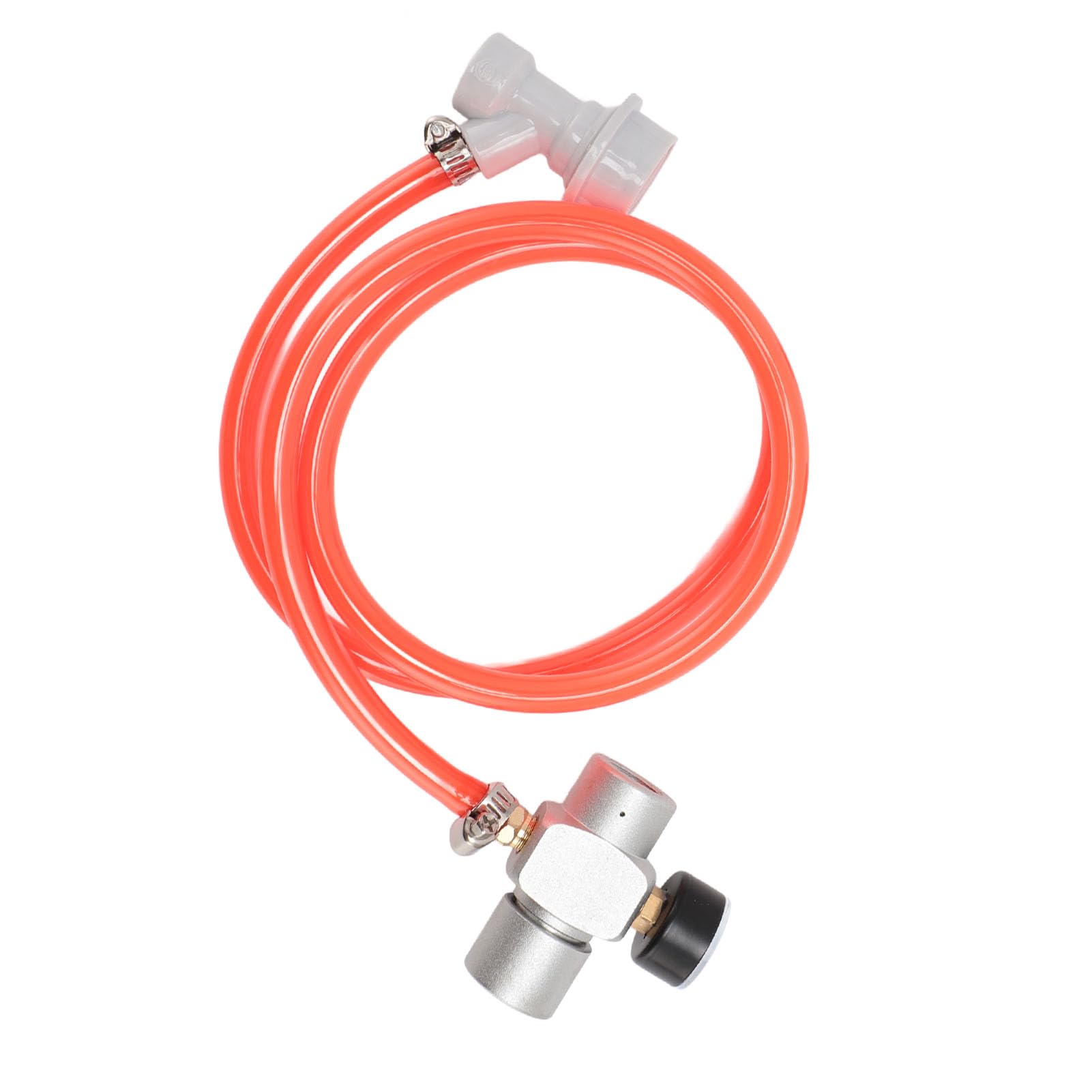 Regulator ciśnienia CO2 Mini Keg, automatyczny regulator ze stali nierdzewnej do piwa, kawy i napojów gazowanych, kompatybilny z systemami Homebrew Keg, zawiera czerwony wąż o