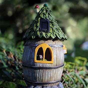 ガーデン　オーナメント　ソーラー　フェアリーハウス Amazon.co.jp: [dhiuebc] ソーラー置物 フェアリーハウス L 30cm