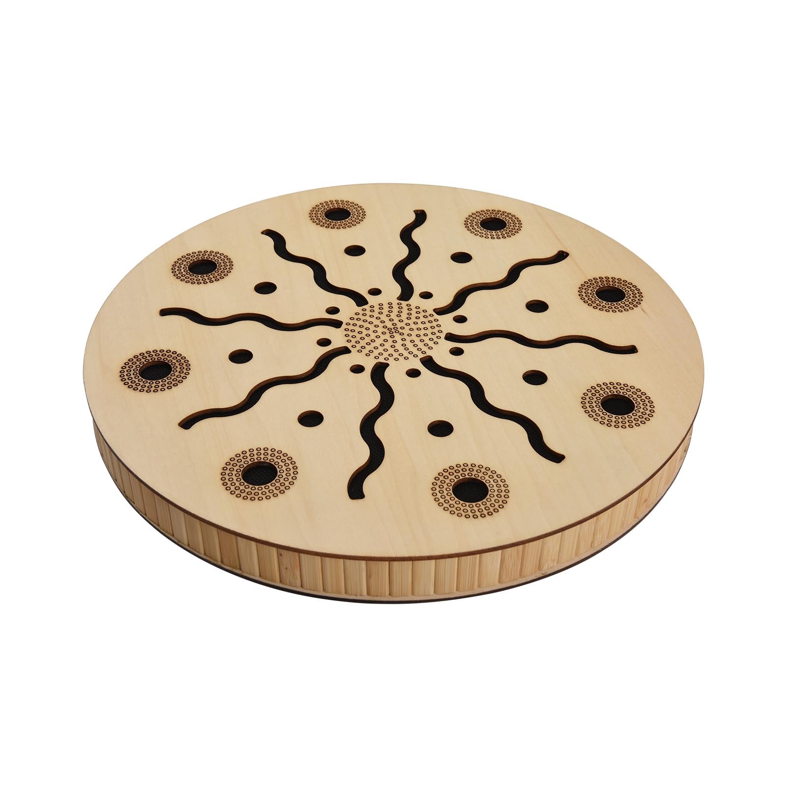 30,5 cm Ocean Drum Bamboo Legno Etnico Percussione Strumento Portatile Mano Onomatopeica Musica Terapia del Suono Acqua Rilassante per Home Party Forniture