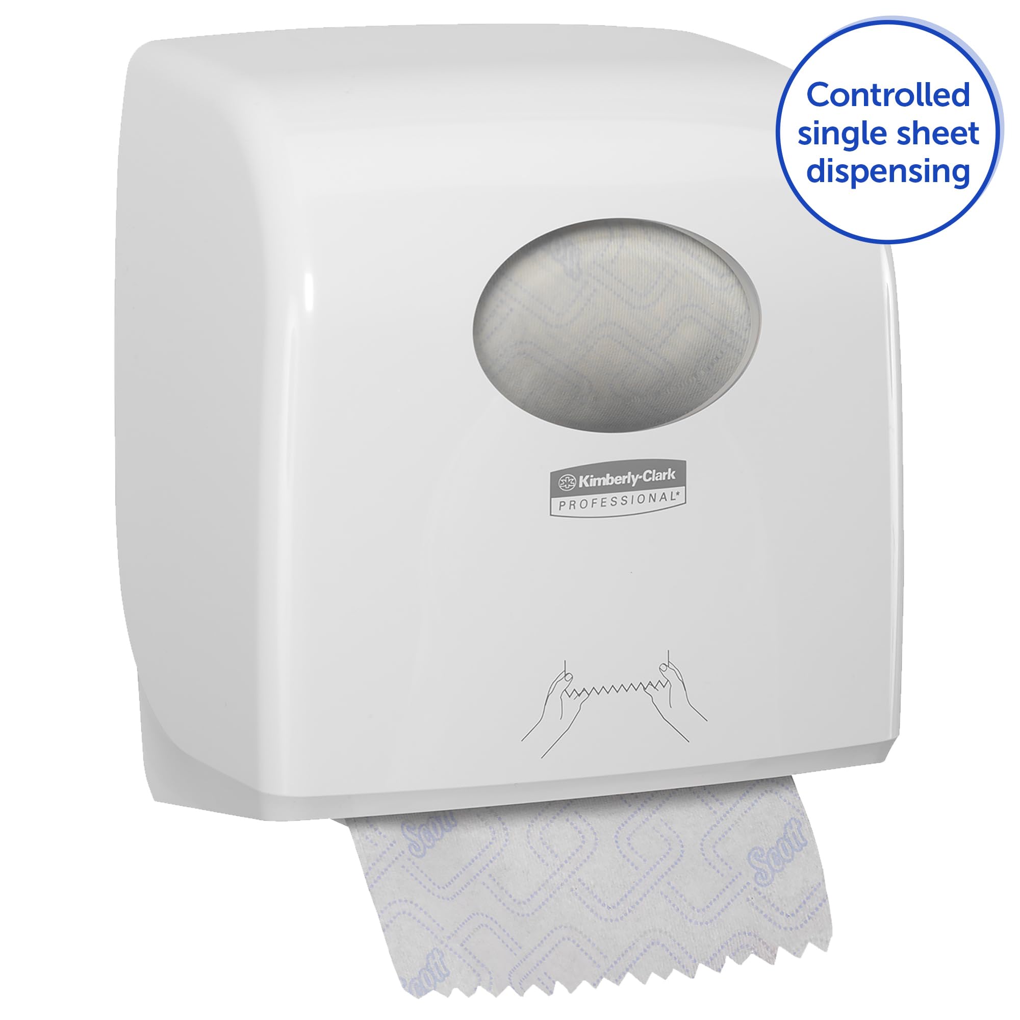 Distributeur d’essuie-Mains en Rouleaux Slimroll Aquarius 7955 – Blanc, Fixation Murale, Compact et hygiénique, Idéal pour sanitaires à Fort trafic