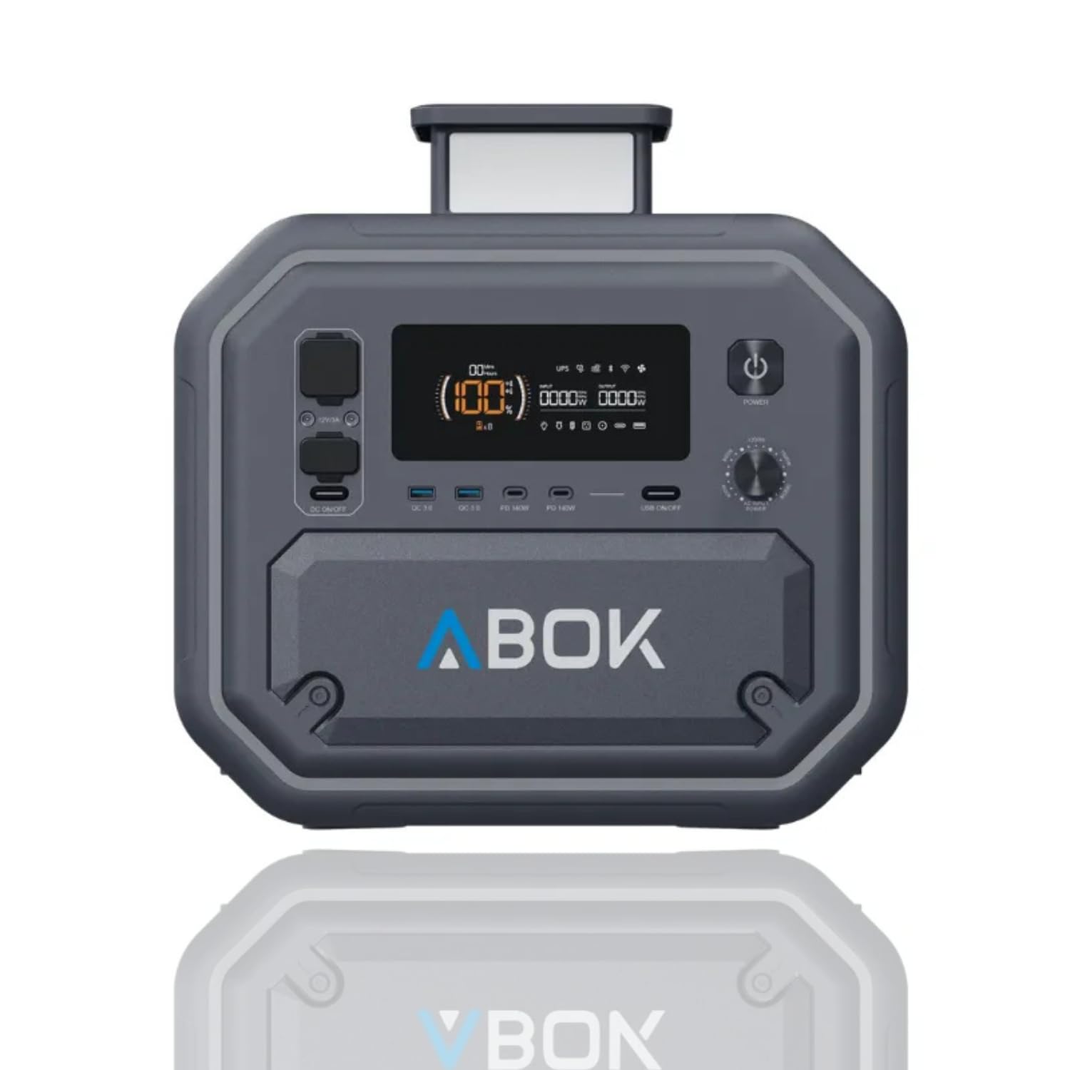 ABOK ARK2800 Station d'alimentation 2160 Wh LiFePO4, générateur solaire 2800 W, double entrée solaire 1200 W, stockage d'énergie portable avec application et onduleur pour camping, balcon