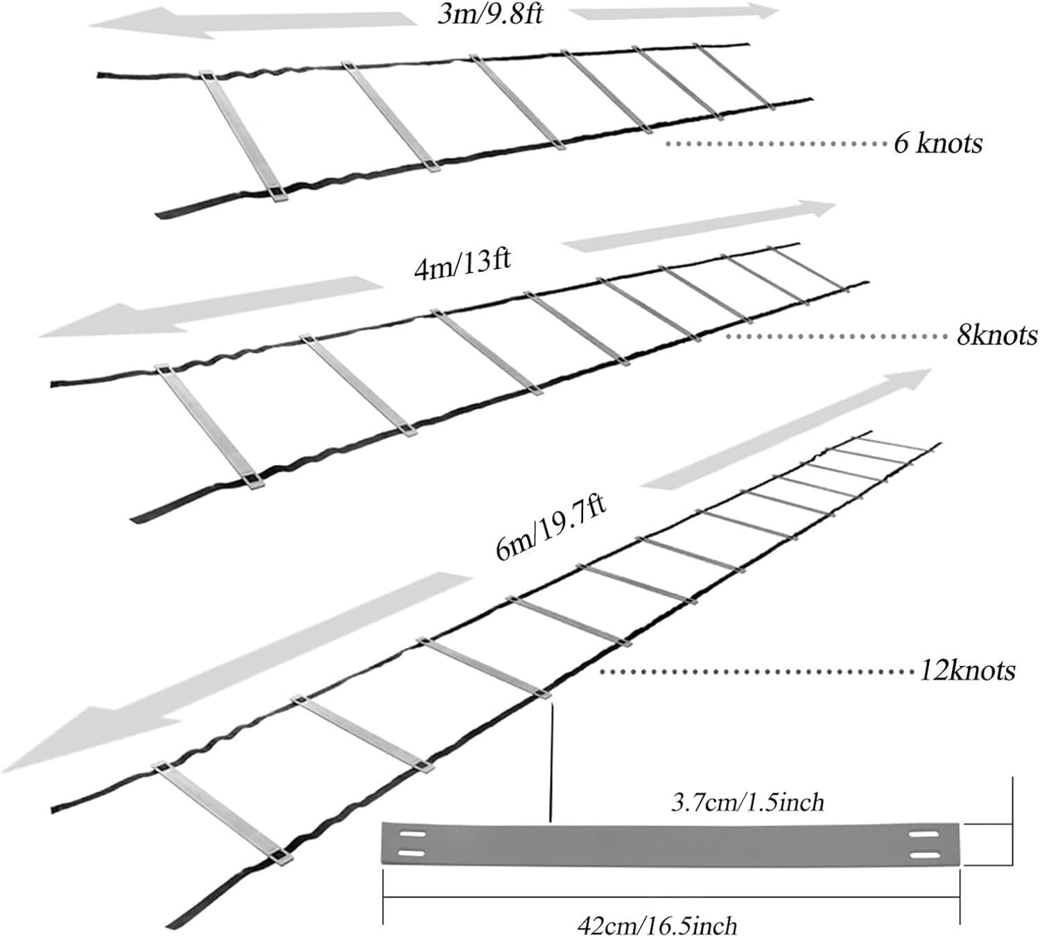 Agility Ladder Flexibility Speed Training Ladder, Fitness Jumping Ladder Footwork Sport, with Carry Bag