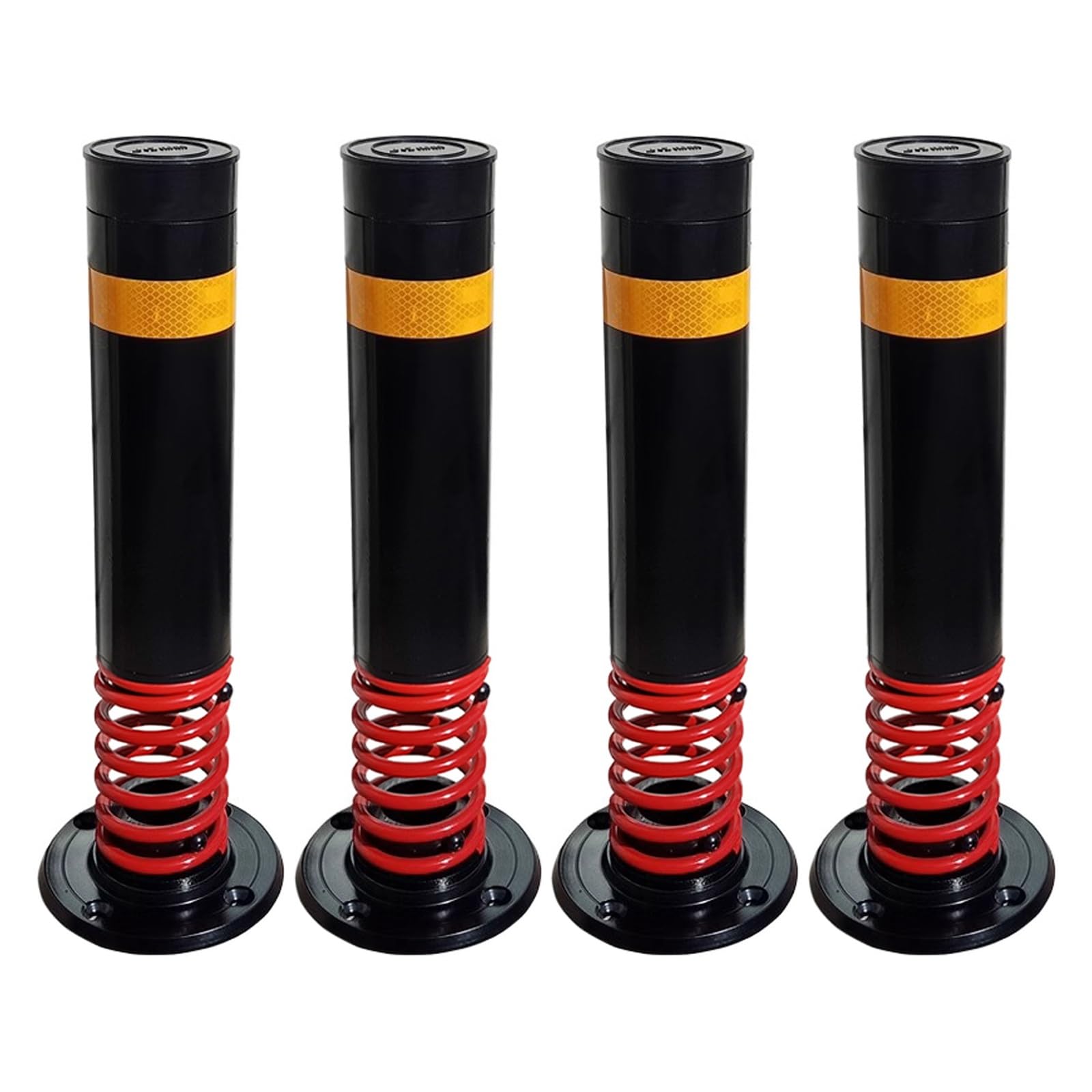 SGKOMN Black Safety Bollard Post, 3.5" Diameter Parking Barrier, Durable Traffic Control Column for Driveways & Sensitive Areas, Black(4pcs)