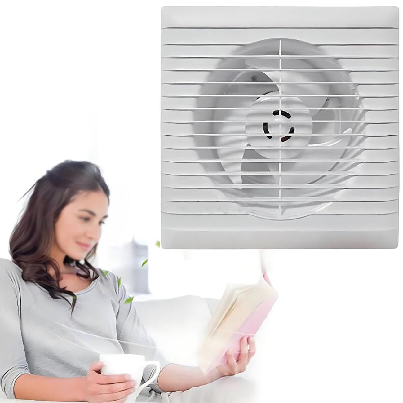 ICEMOB Ventilador Extractor De Aire con Válvula De Retención,Extractor Cocina,Extractor Baño Silencioso,Ventiladores para Pared para Inodoro,Oficinaalmacenes,Resistente Al Agua IPX2,4 Inches