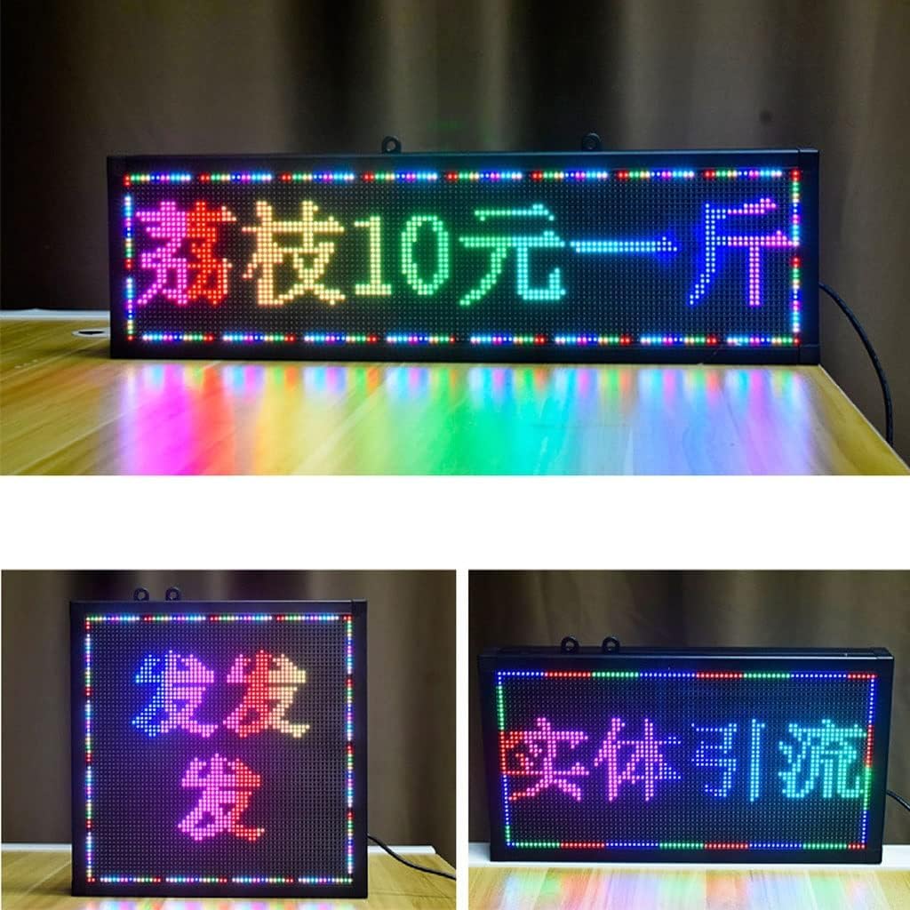 Logo LED Kolorowa tablica informacyjna LED, ekran reklamowy montowany w samochodzie, odpowiedni do sklepów i barów(61cm*22cm)