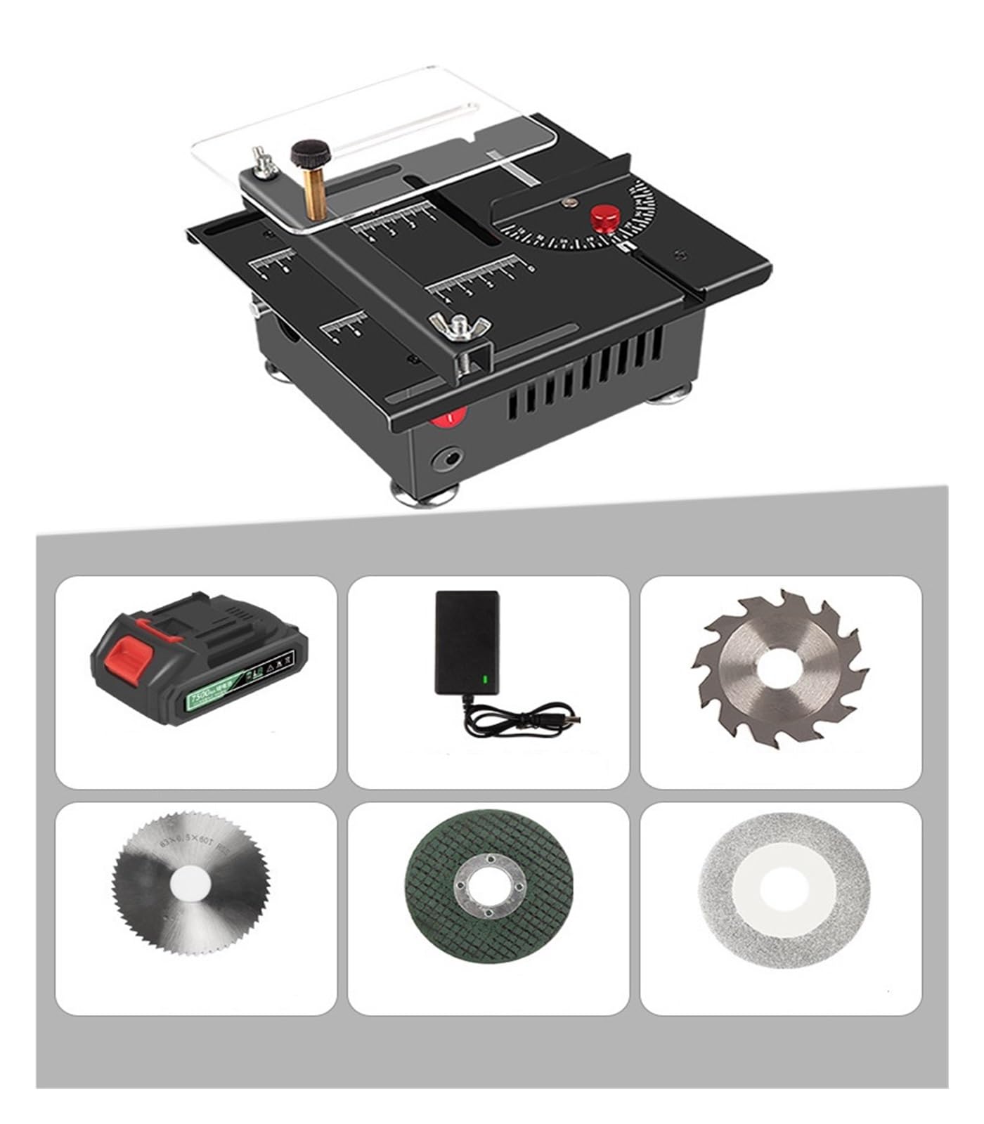 Mini Sierra De Mesa De Escritorio For Bricolaje, Pequeña Sierra De Plástico For Carpintería, Modelo De Precisión, Corte De Sierra Corte Preciso(1 Standard Model+4 saw blades)