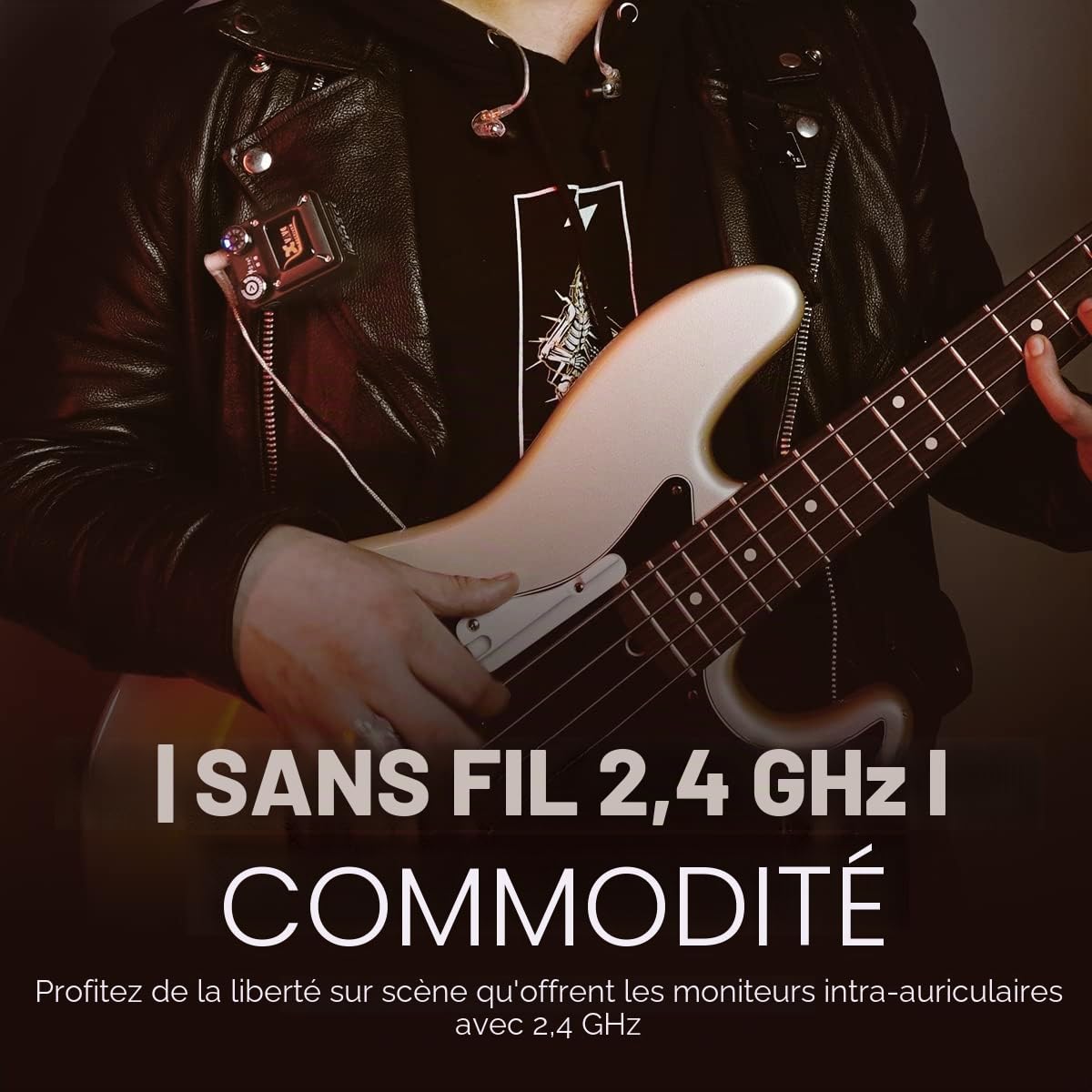 Xvive U4R2 Système sans Fil in-Ear Monitor Système IEM à 2 Récepteurs et 1 Transmetteur pour Les répétitions et Les Concerts de L'orchestre