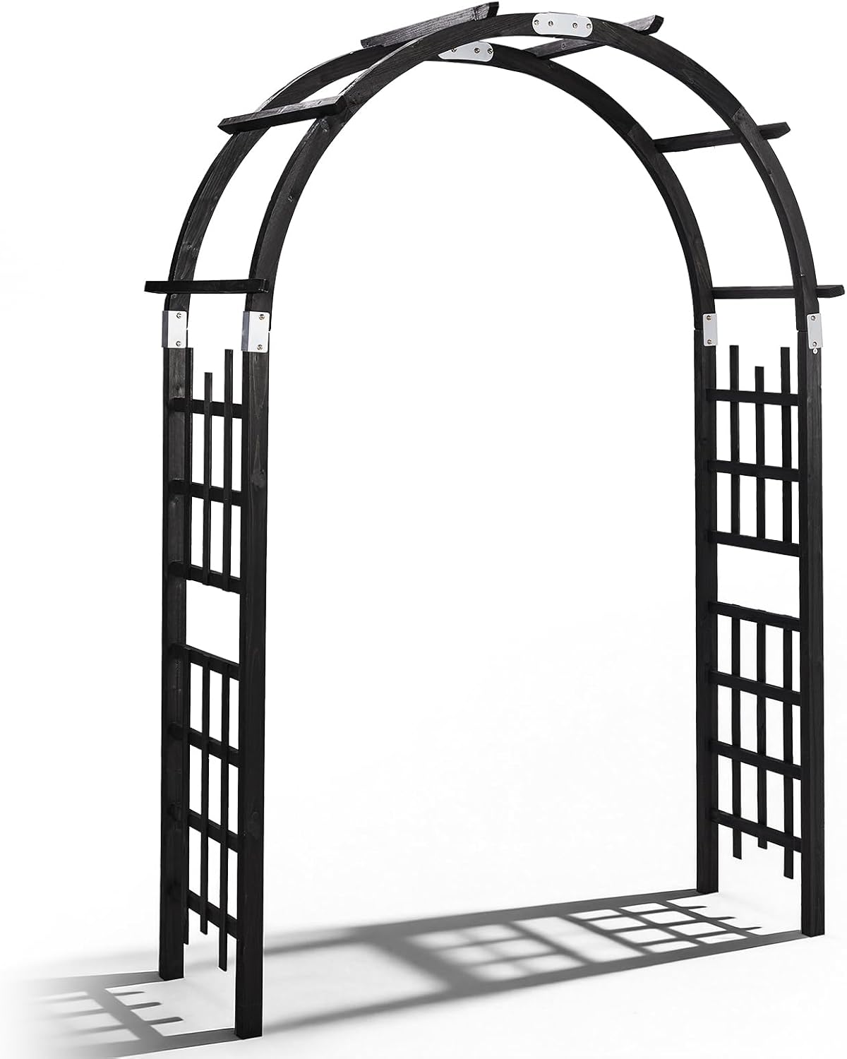 VINGLI Wooden Garden Arbor, Heavy Duty Outdoor Frame Trellis for Ceremony, Wood Trellis Garden Arch Pergola for Plant Climbing, Patio, Lawn, Wedding Ceremony (Black)