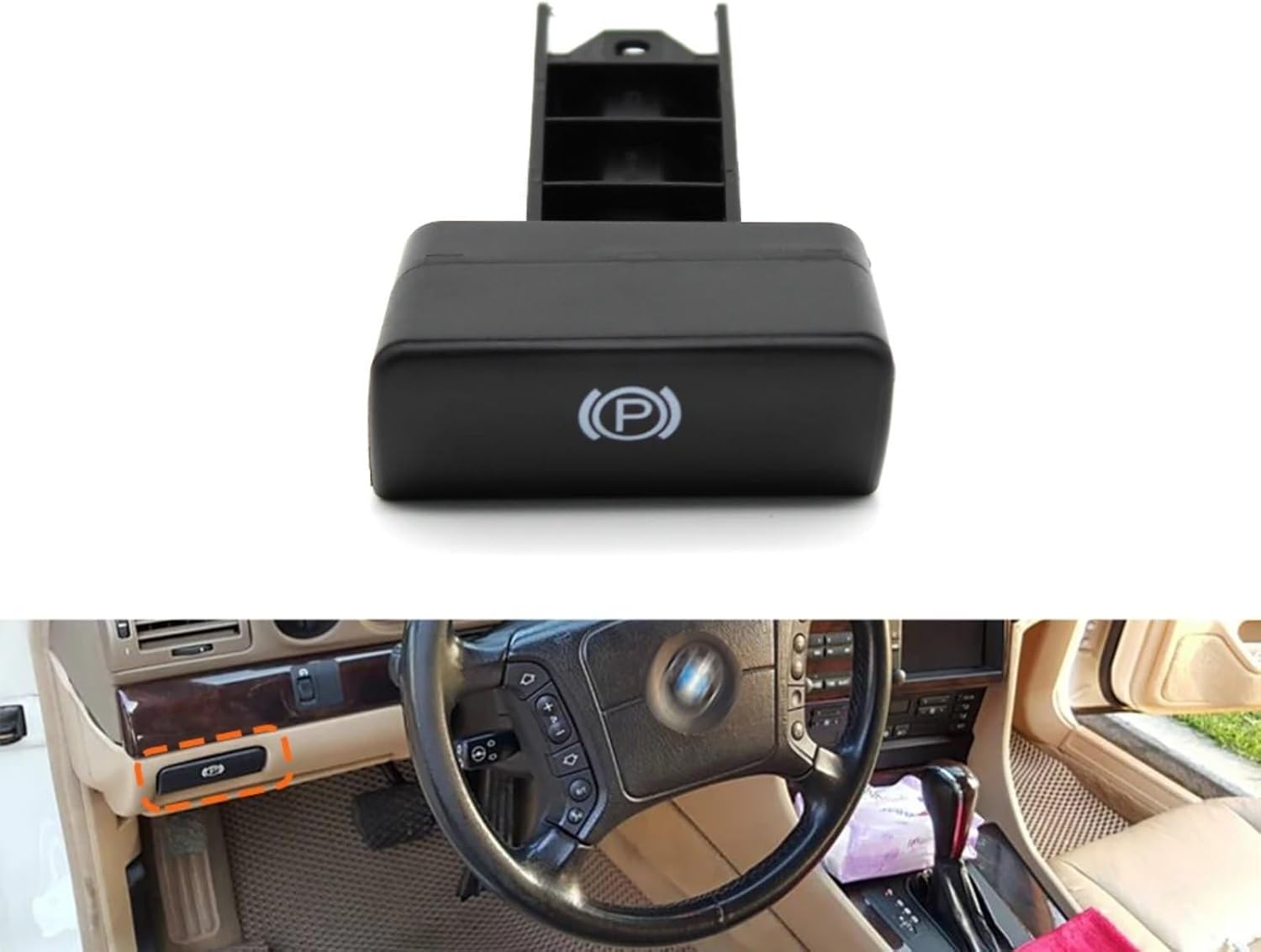 Handbrake Switch Compatible with 7 Series E38 1993 1994 1995-2001 Left-Hand Drive Car Handbrake Lever Hand Brake Parking Brake Release Handle 51458150465