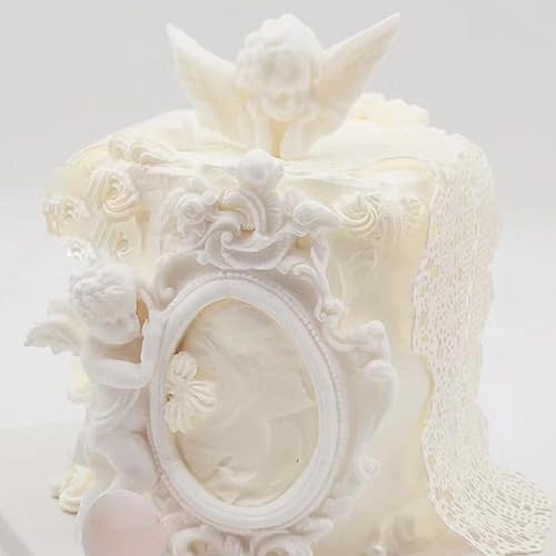 Miniatura 5 de MINFEIDMS Molde de silicona para bebé, alas de ángel, moldes de silicona para querubín de ángel, para decoración de pasteles, decoración de