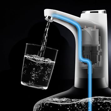 Electric Water Dispenser Pump,Water Bottle Pump Drinking Water Pump, USB Charging Bottled Water Pump, Automatic Water Pump, for Universal Bottle, Portable Water Dispenser for Indoor Outdoor (White)