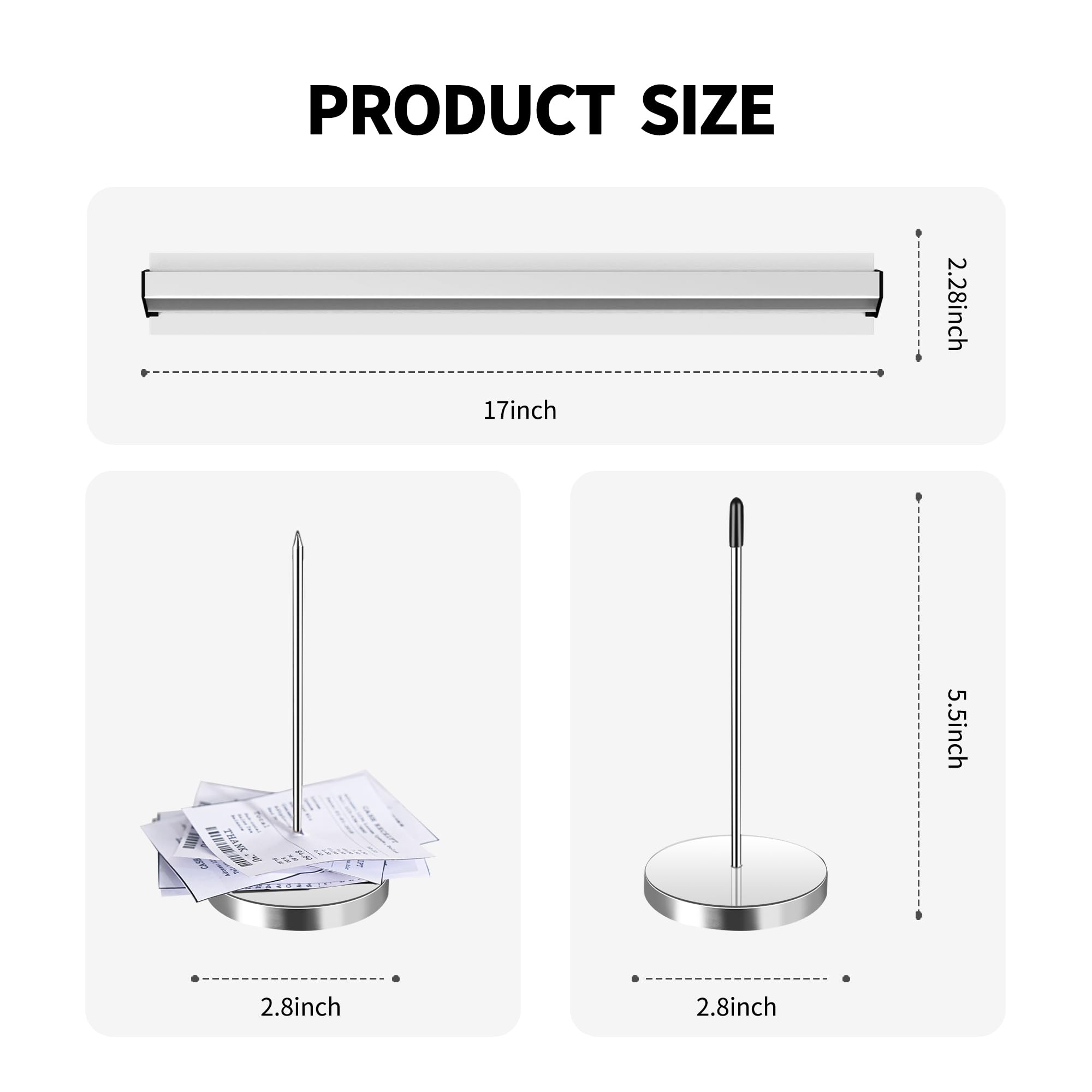 Checks Rack Restaurant Ticket Rail Aluminum Slide Check Rack With 2 Pcs Receipt ...