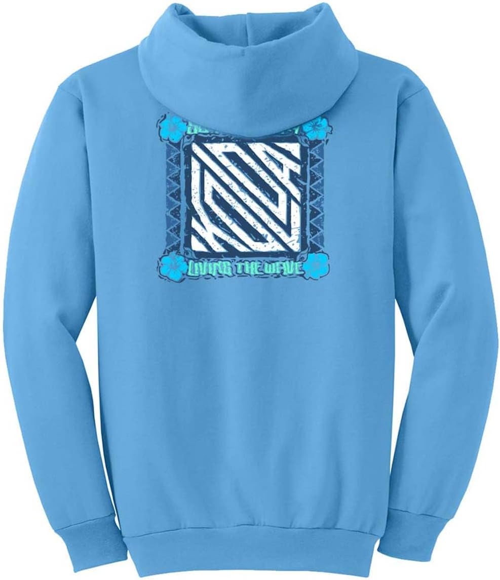 Koloa Surf Mens Square Floral Distressed Logo Hoodie in Sizes S-5X-Large