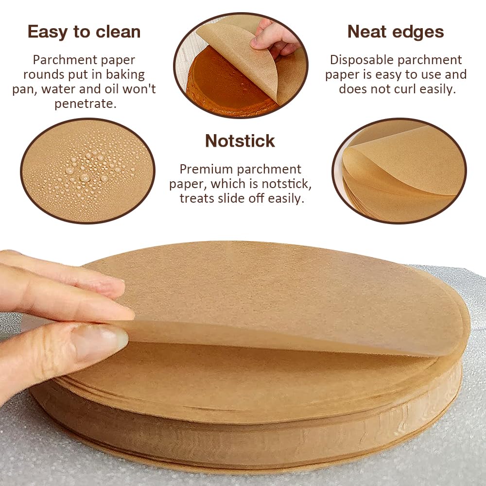 Pergamentpapier, rund, 20,3 cm, 300 Stück, Pergamentpapier zum Backen