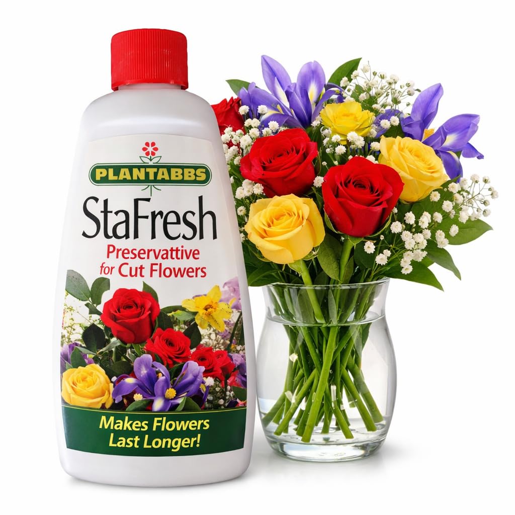StaFresh Cut Flower Food for Long Lasting Blooms - Plant Preservative Mix Extends Life for All Cut Roses, Garden Flowers, and Bouquets - Pet Safe