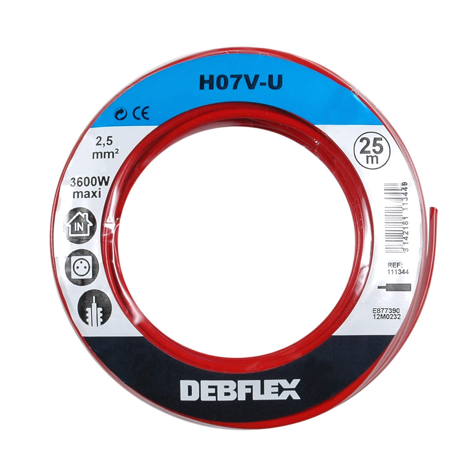 Debflex HO7V-U 2,5 111344 Cable Reel - 25 m - Red - Image 4