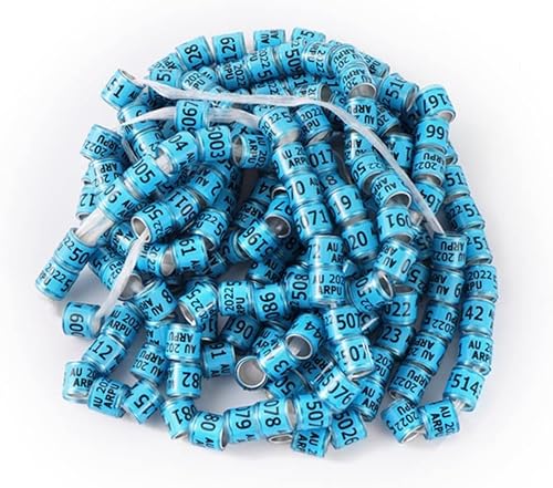 YTPZCL 100Pcs Pigeon Leg Rings 2025 Multicolor Aluminium Pigeon Rings Dove Leg Rings Identify Bands with 8mm AU Training Identify Birds Foot Ring for Chicks Bantam Finch Small Poultry