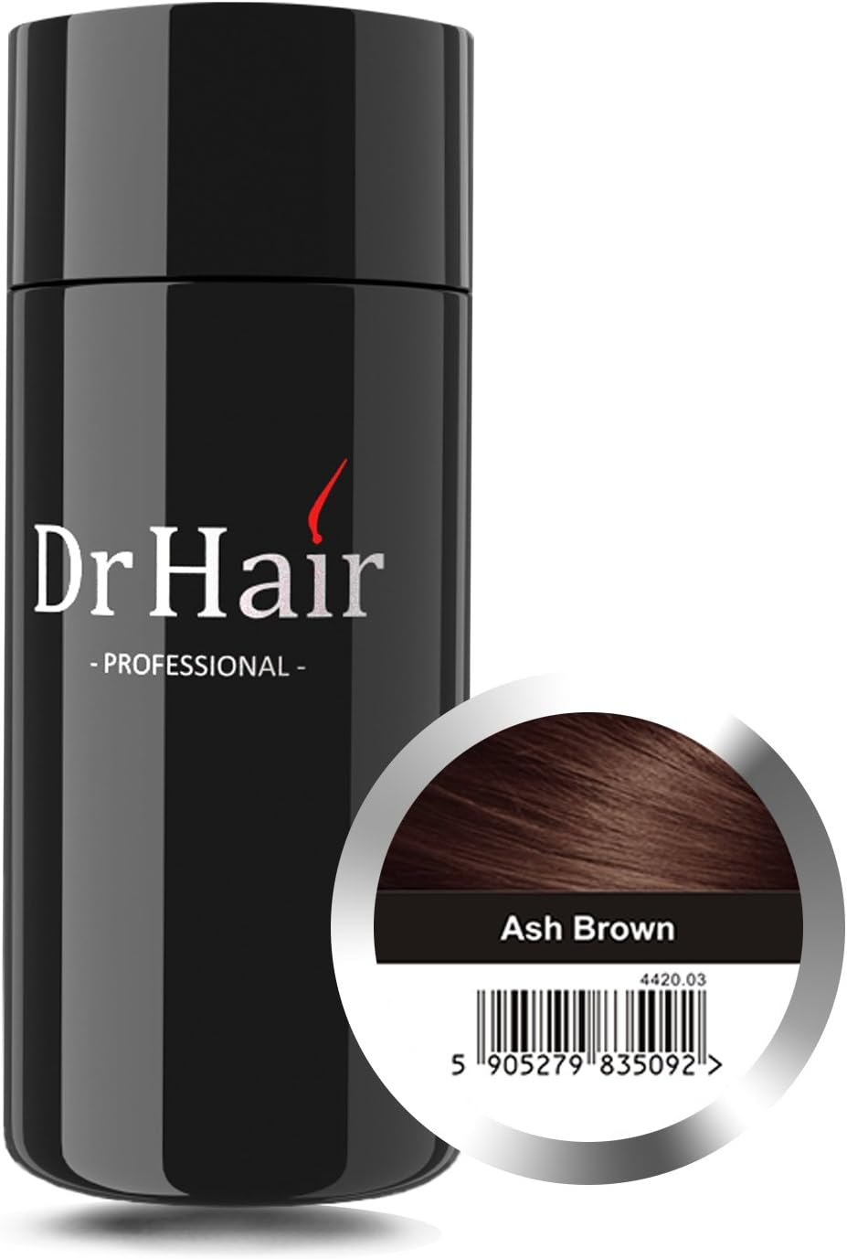Hair Fibers by Dr Hair Ash Brown 1.05oz – Revolutionary Nanotechnology for Instant Hair Thickening – Simple Application of Natural Hair Building Fibers (Ash Brown)