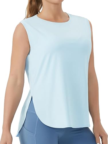 THE GYM PEOPLE Women's Workout Tank Tops Loose Fit Sleeveless Cotton Running Shirts