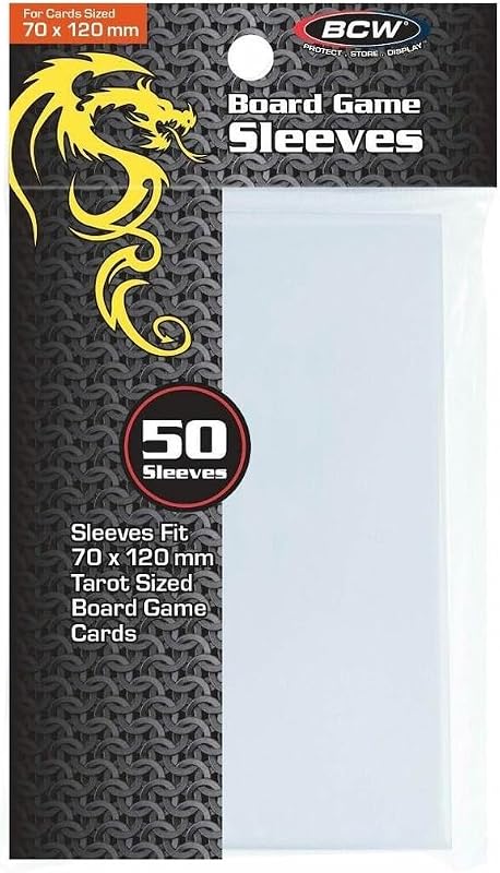 BCW Board Game Card Sleeves | Standard Tarot Card Sleeves | 70MM x 120MM | Durable 4 Mil Polypropylene | Acid-Free Archival Quality