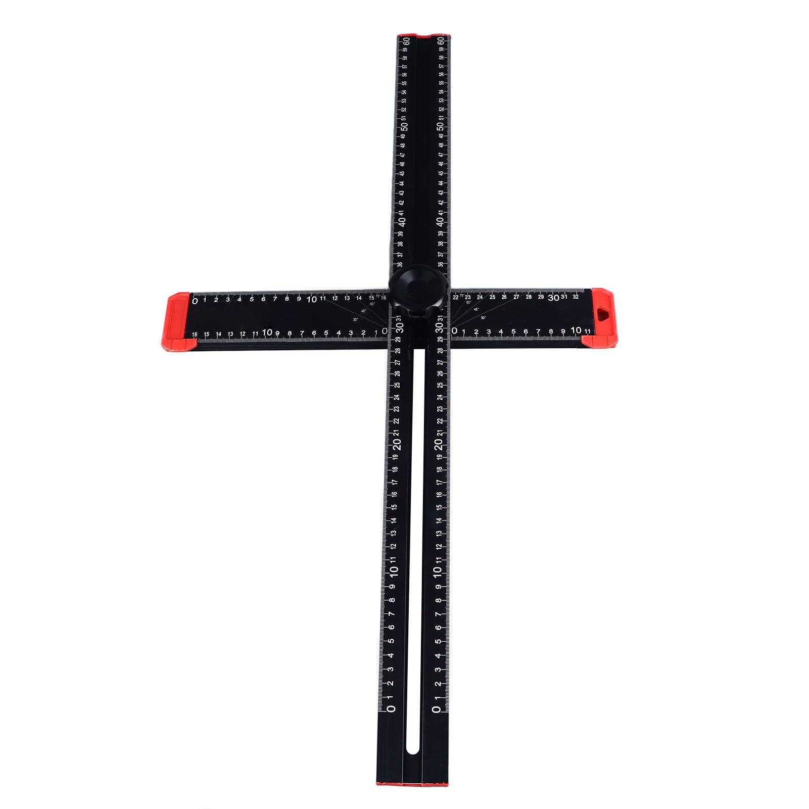Outil de Mesure Carré en T Réglable pour Disposition 2 en 1 Règle d'Angle en Alliage d'Aluminium Charpentier 60 cm Noir
