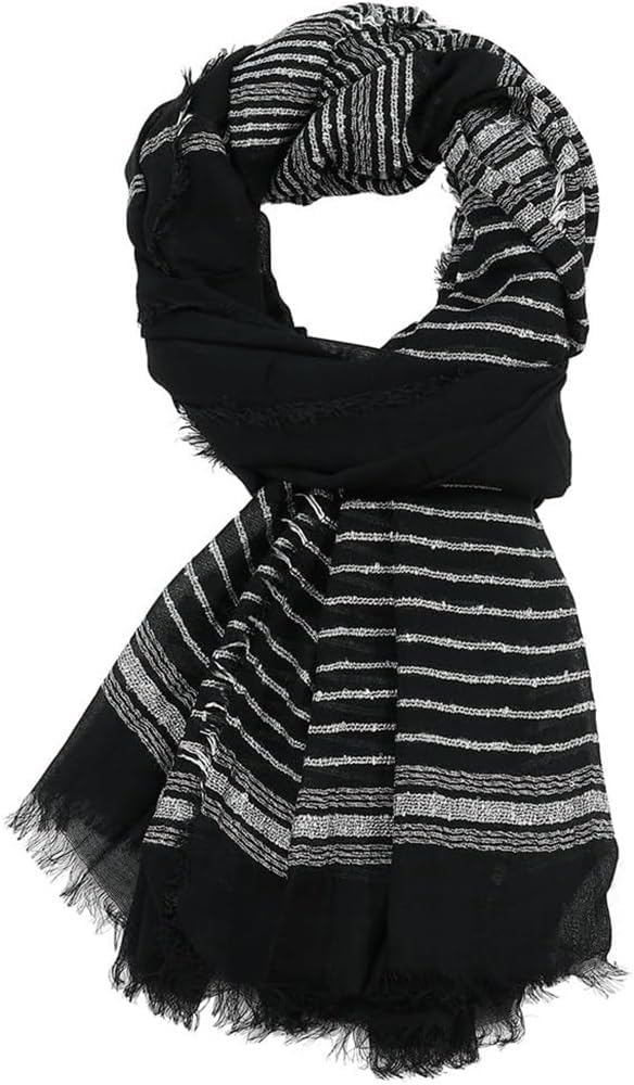 Men's Lightweight Striped Scarf British Style Warm Versatile for Winter Casual Wear