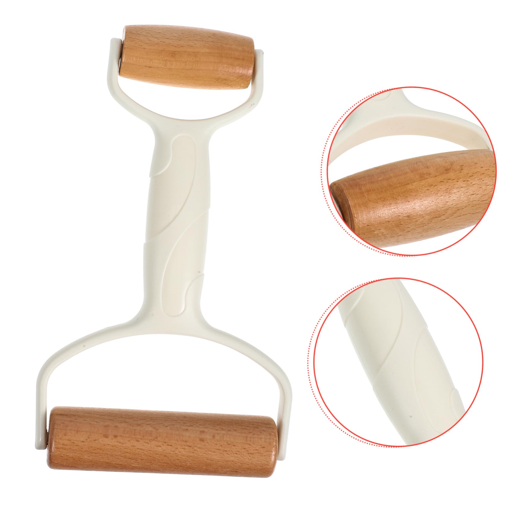 PRETYZOOM 4piezas Rodillo De Doble Cabezal Para Pastelería y Pizza Rodillo De Madera y De Limpiar Agarre Cómodo Herramienta De Cocina Esencial
