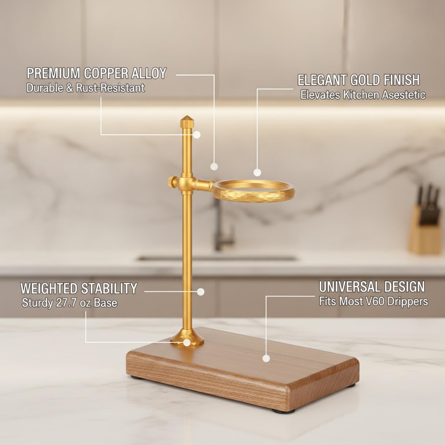 Soporte de Cobre Dorado
