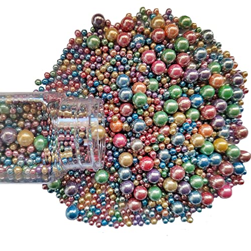 Image of Edible Light Colorful Sugar Pearls Candy Sprinkles 120G / 4.23Ounce Baking Cake Sprinkles Cupcake and Cake Topper Cookie Decorations Wedding Party Valentines Halloween Christmas Supplies