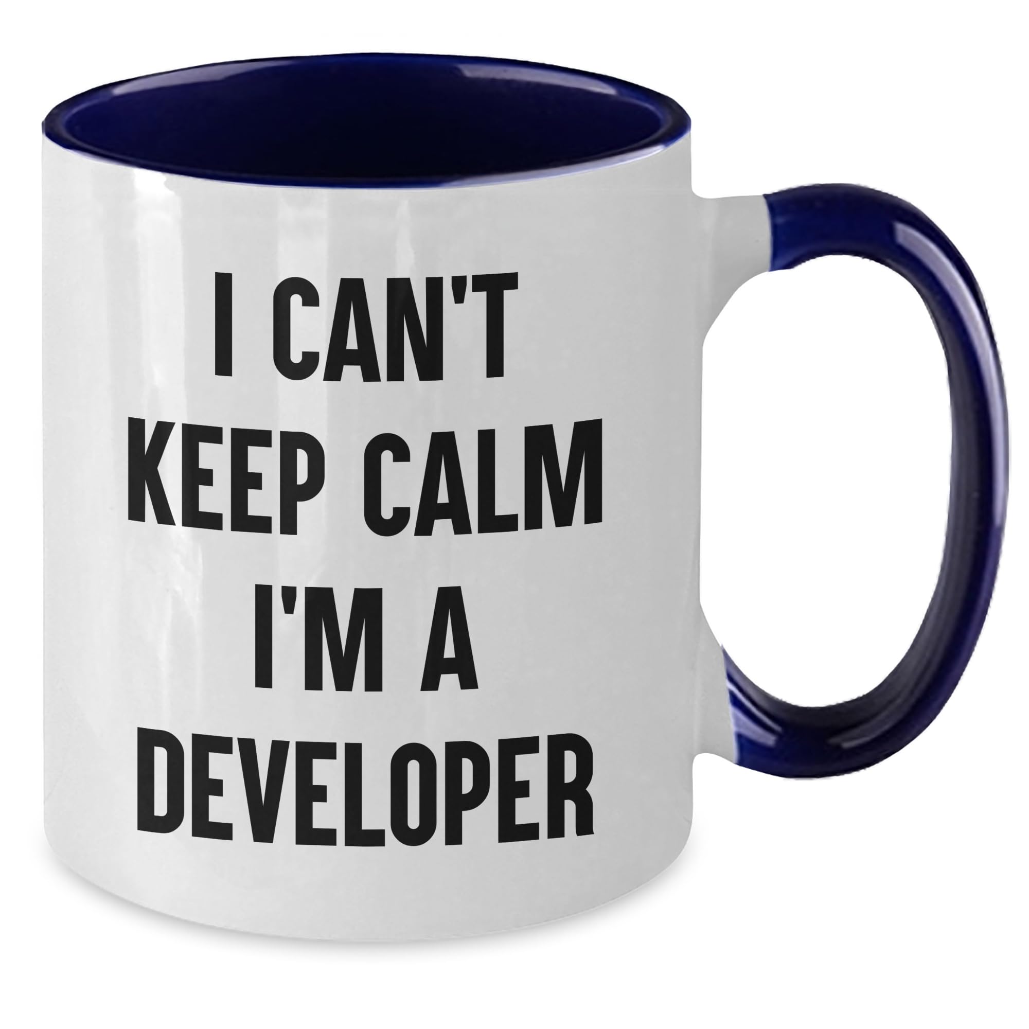 Developer's Humorous Gift: I Can't Keep Calm I'm A Developer Two Tone Coffee Mug, Gifts from Men to Friends, Christmas Unique Gifts