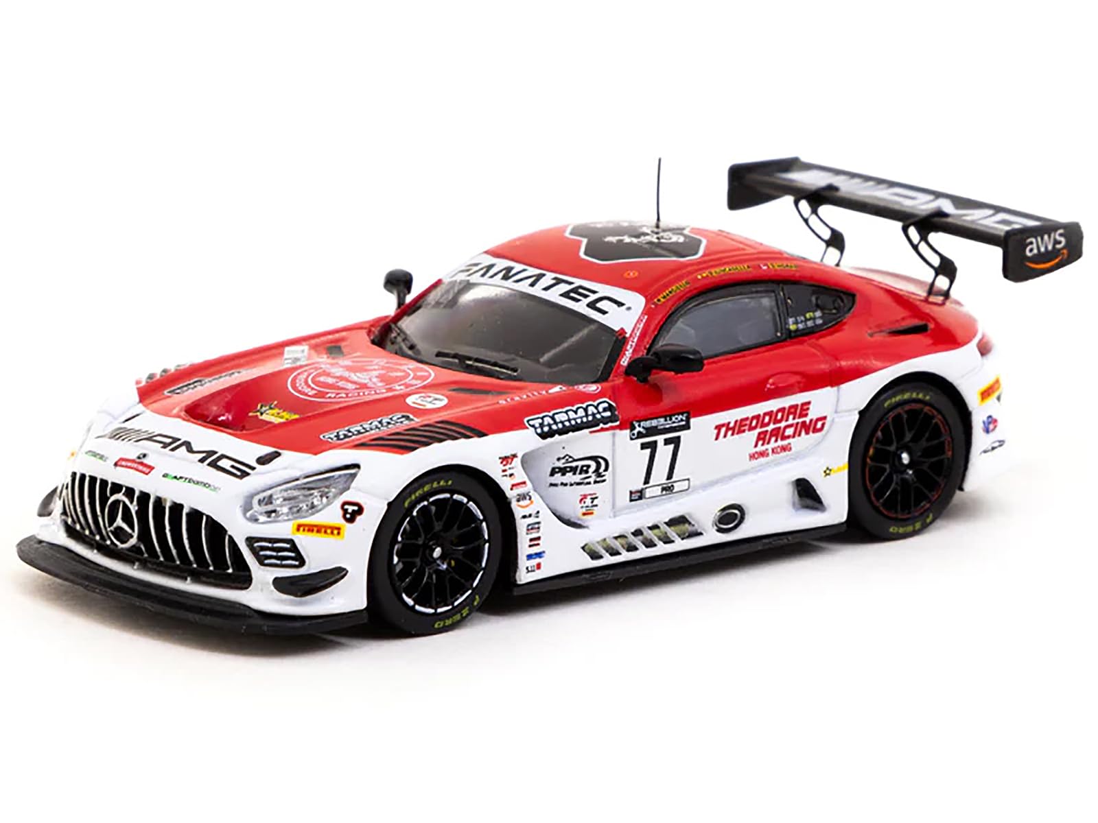 Tarmac Works AMG GT3#77 Daniel Juncadella - Raffaele Marciello - Daniel Morad Craft-Bamboo Racing Winner Indianapolis 8 Hours (2022) "Hobby64 Series 1/64 Diecast Model Car T64-062-22IND77
