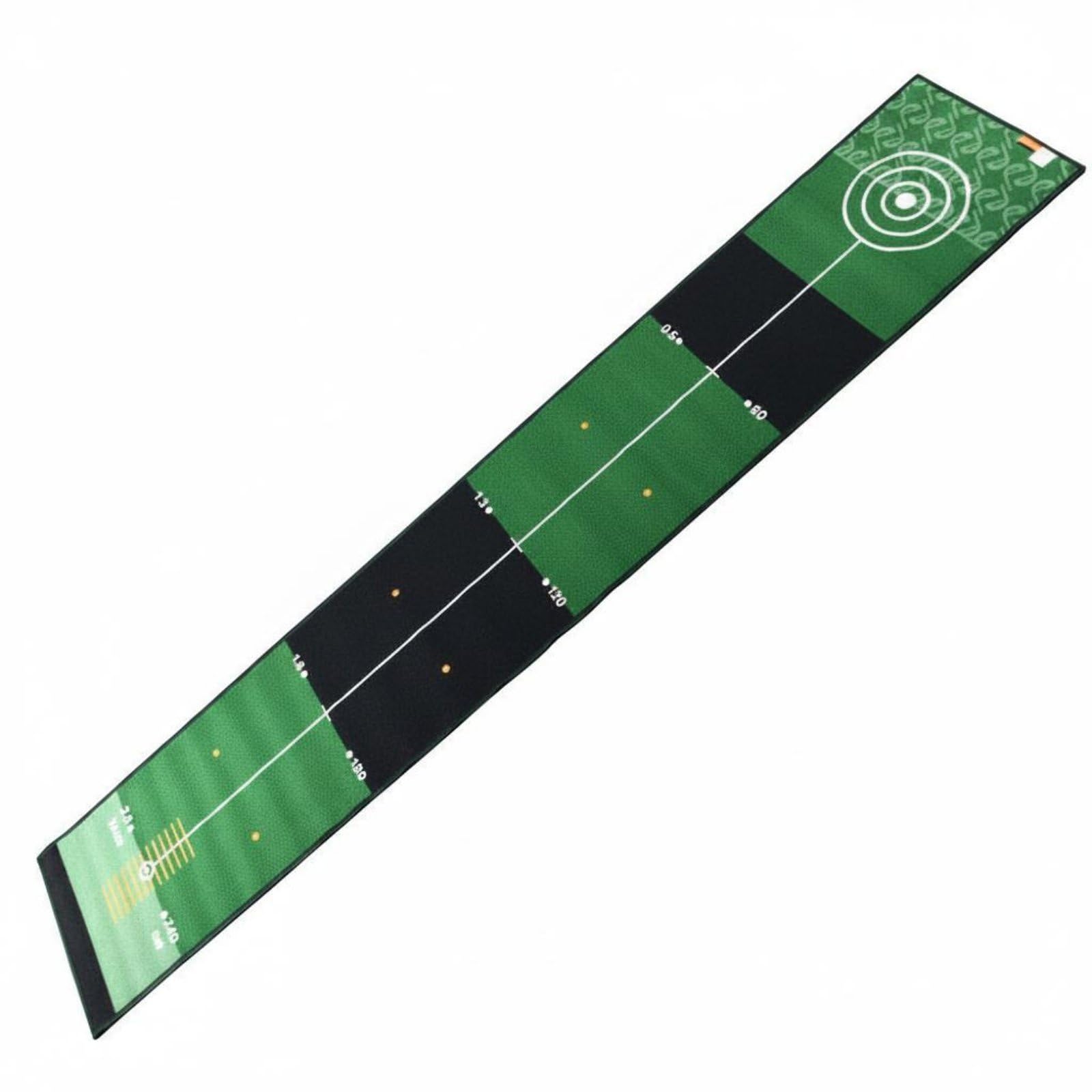 Alfombra de Entrenamiento de Golf Tapete de Putt Estera de Práctica Green Interior Exterior con Marcaciones de Distancia Fibra Poliamida