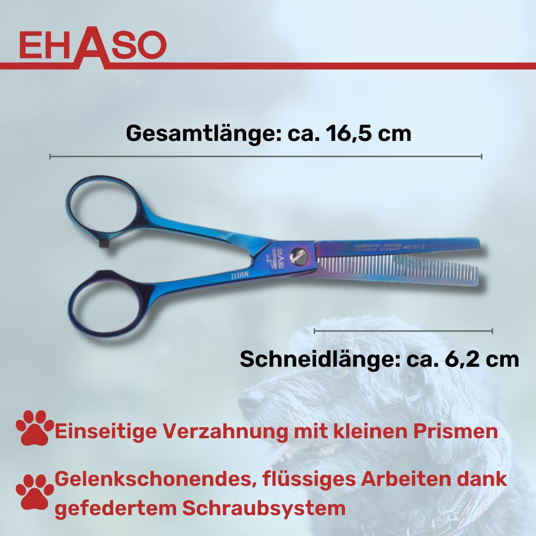 EHASO einseitige Titan Modellierschere, 16,5cm, 46er Zahnung