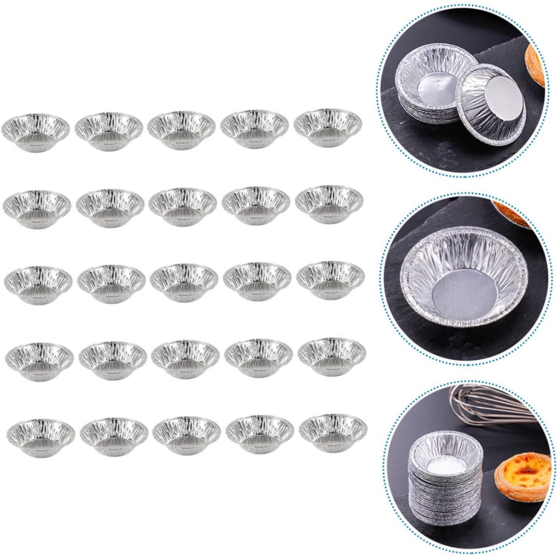 400pcs Foil Tart High-temperature Baking Trays Non-stick Pudding Tins for Cakes Muffins and Pastries for Parties and Gatherings