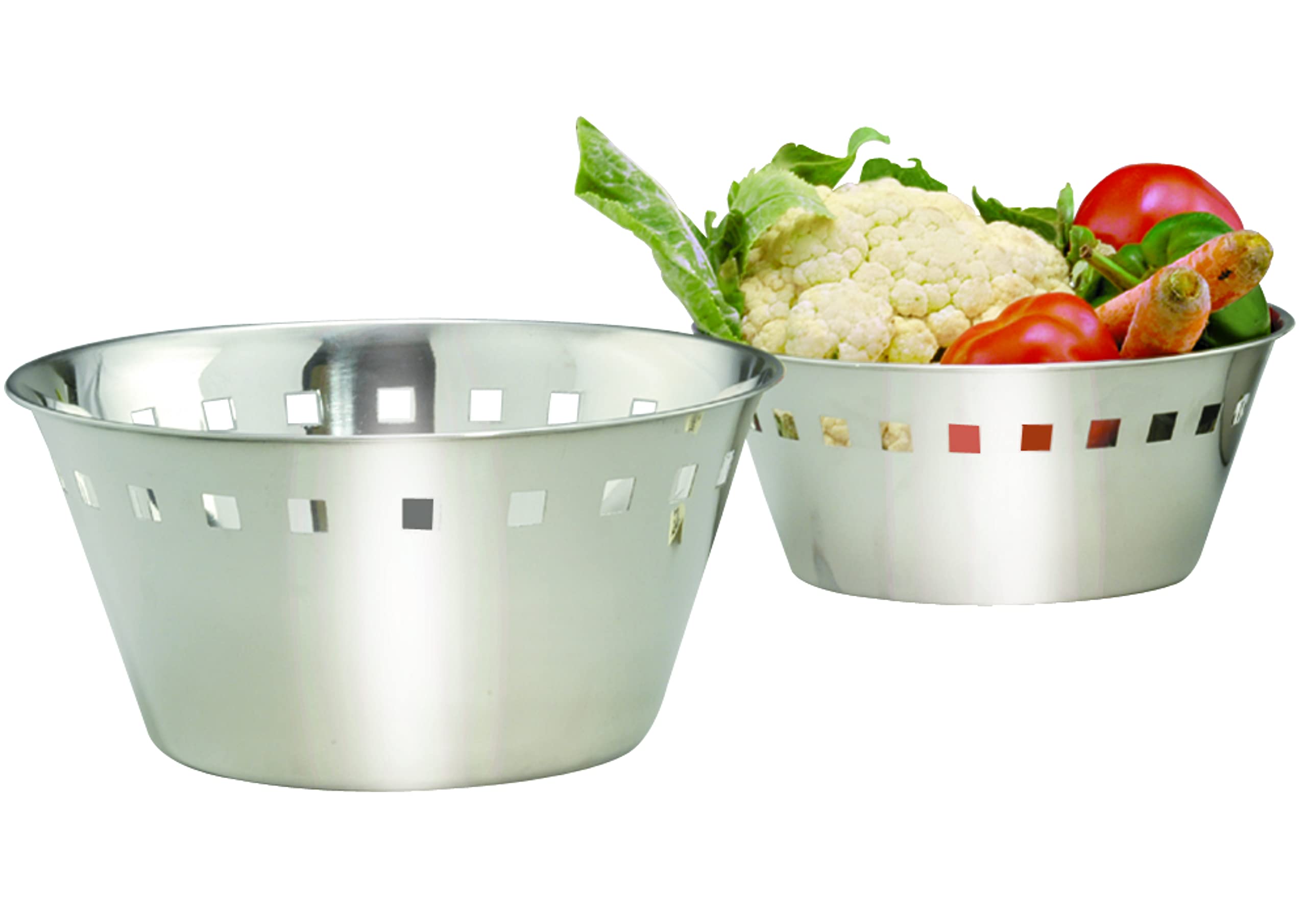 KMW Stainless Steel Bread Basket, 22 cm – Elegant and Durable Serving Tray for Breads and Pastries