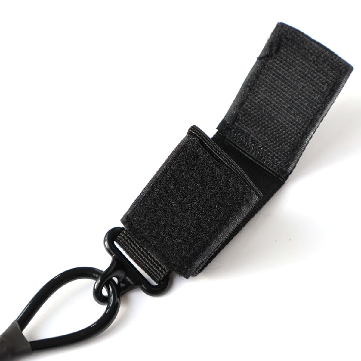 RALSPEC Tactical Coiled Pistol Lanyard Handgun Bungee Cord Retractable Elastic Spring Security Belt Clip Army Military Airsoft Keychain (Black) - Image 3