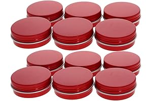 Othmro 12Pcs 1oz Red Metal Round Tins