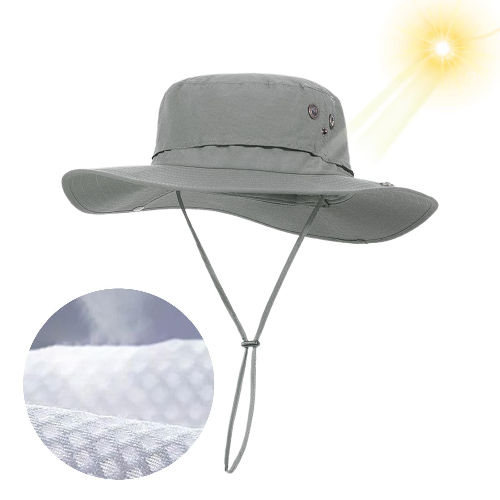 Atmungsaktiver Sonnenhut mit Bändern, Wasserdicht, Ideal Zum Wandern Und für Outdoor Aktivitäten, für Erwachsene