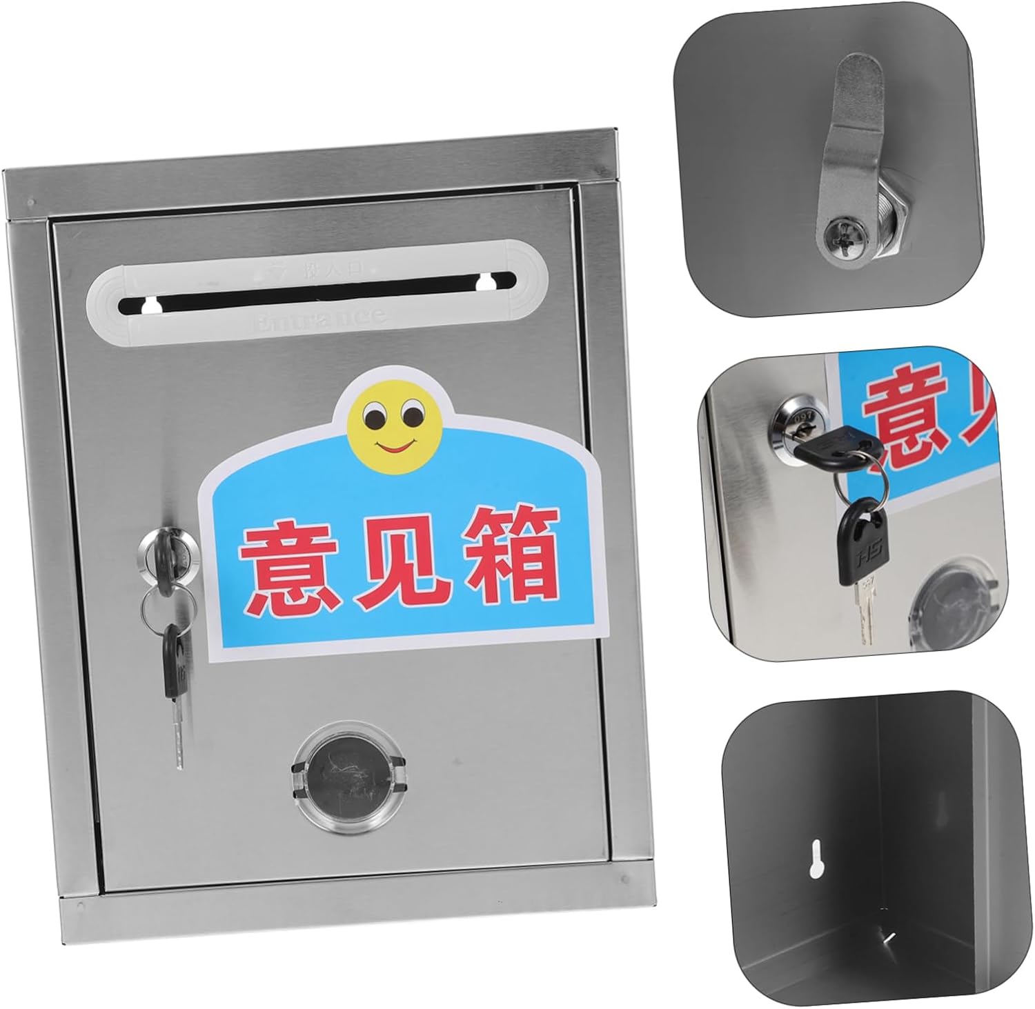 ARTIBETTER Outdoor Wall Mount Locking Mailbox Secure Document Stainless Steel Suggestion Box for Home Office Versatile Use Easy Installation