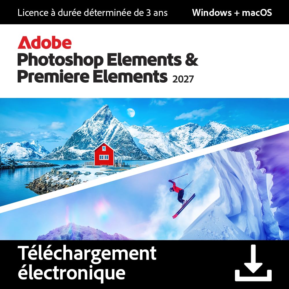 Adobe Photoshop Elements & Premiere Elements 2027 | 3-year term licence | 1 Device | 1 User | PC/MAC | Digital download