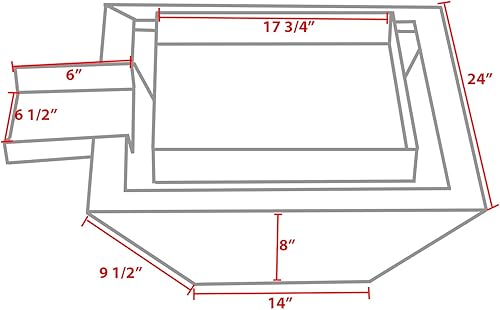 Miniatura 5 de Olla cuadrada de acero inoxidable o rústico negro de 18 pulgadas y 24 pulgadas con columna de cascada (hoguera de 24 pulgadas con cascada, negro