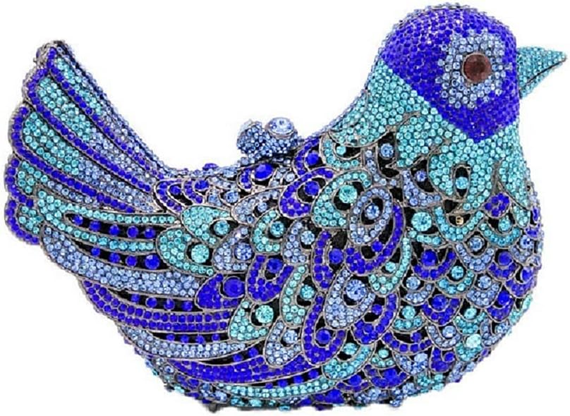 Boutique De FGG Bird Crystal Clutch Purses For Women Dressy Rhinestone Evening Bag Pigeon Prom Clutch Purse for Wedding,Mini