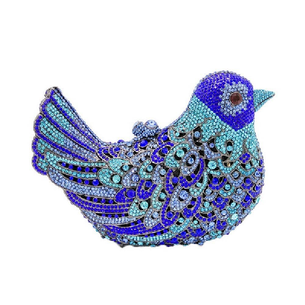 Boutique De FGG Bird Crystal Clutch Purses For Women Dressy Rhinestone Evening Bag Pigeon Prom Clutch Purse for Wedding,Mini