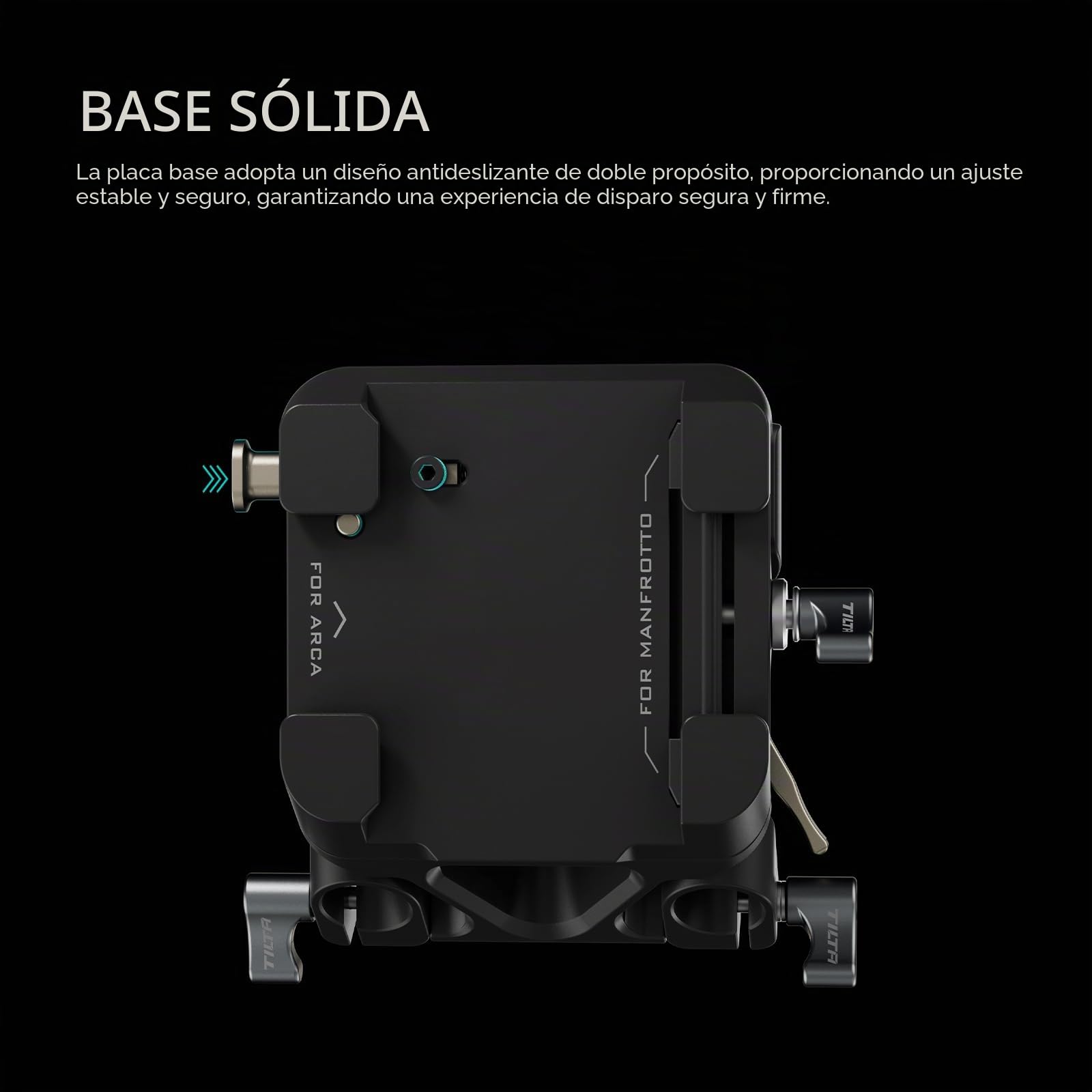 Tilta Placa base dual LWS Arca Manfrotto de 15 mm compatible con colas de milano estándar Tilta con diseño a presión, color negro TA-DBP-B