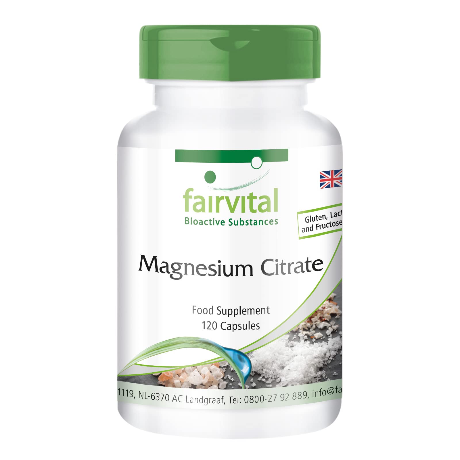 Fairvital | Magnesium Citrate - Vegan - HIGH Dosage - 120 Capsules - 100mg Magnesium per Capsule